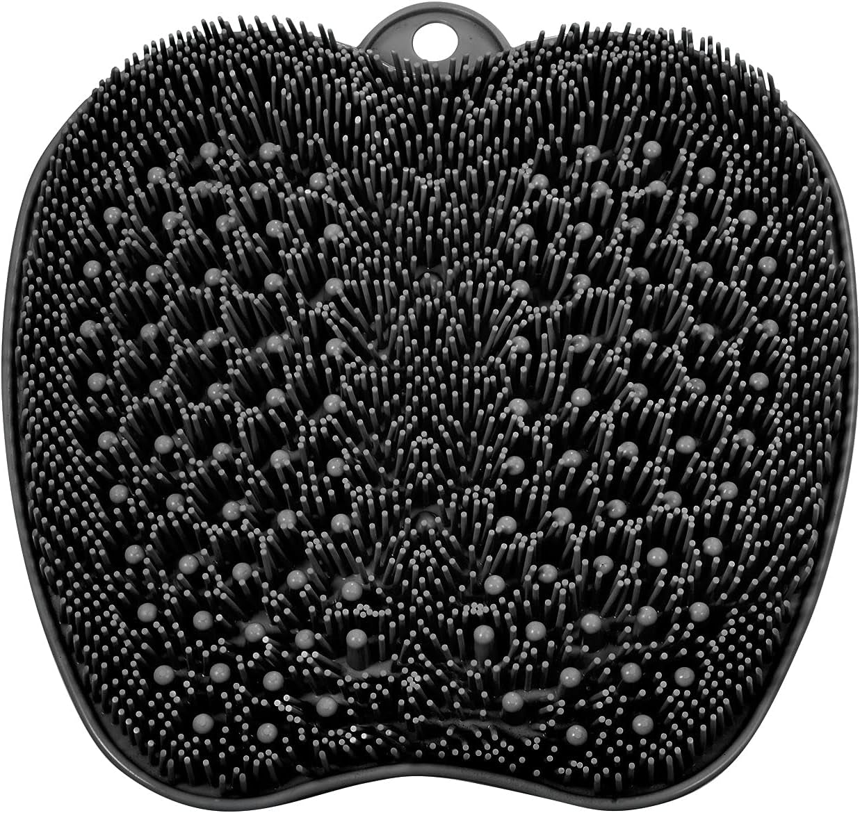 Larger Shower Foot Scrubber Mat with Non-Slip Suction Cups- Cleans, Smooths, Exfoliates & Massages Your Feet without Bending, Improve Foot Circulation & Soothes Tired Feet- Black