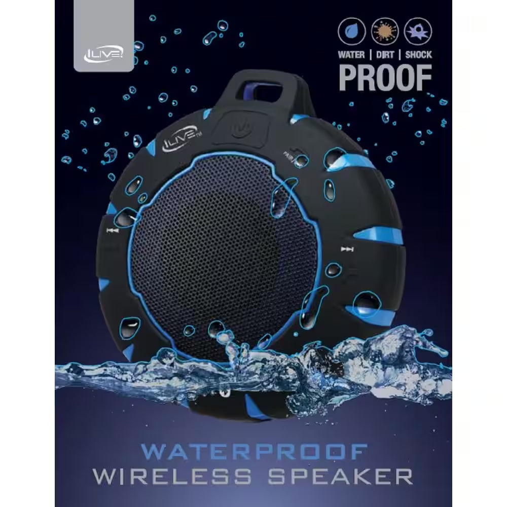 Waterproof Bluetooth Speaker IP66, Blue