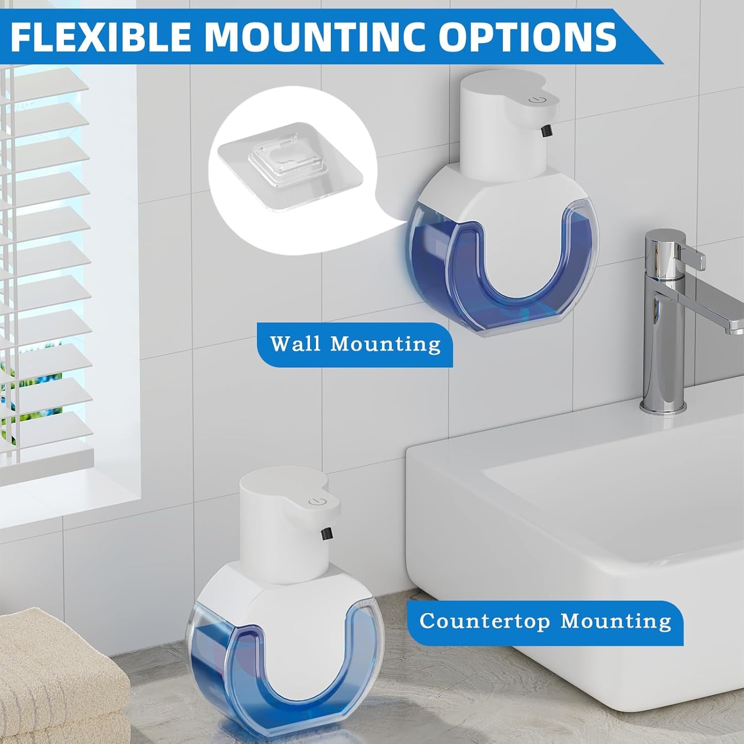Automatic Soap Dispenser Touchless,Liquid Soap Dispenser USB Rechargeable,15Oz/420Ml Hand Soap Dispenser,4-Level Adjustable,Wall Mounted/Countertop Soap Dispenser for Bathroom Kitchen Dish Soap