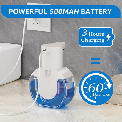 Automatic Soap Dispenser Touchless,Liquid Soap Dispenser USB Rechargeable,15Oz/420Ml Hand Soap Dispenser,4-Level Adjustable,Wall Mounted/Countertop Soap Dispenser for Bathroom Kitchen Dish Soap