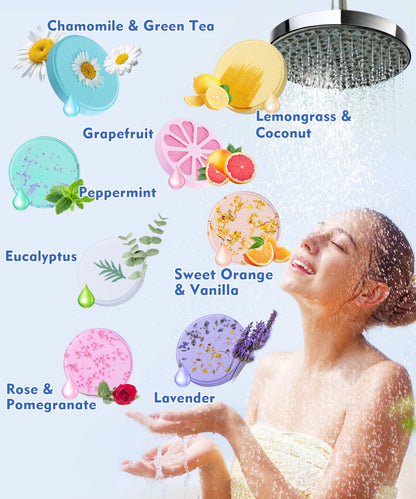 Shower Steamers 8 Pack, Lavender Purple Shower Steamers Aromatherapy Bath Tablets Set, Shower Bombs Relaxing Self Care Gifts for Women Kids