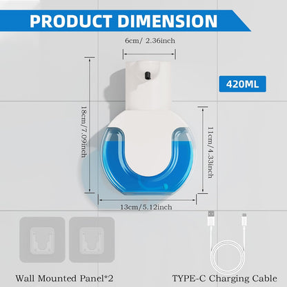 Automatic Soap Dispenser Touchless,Liquid Soap Dispenser USB Rechargeable,15Oz/420Ml Hand Soap Dispenser,4-Level Adjustable,Wall Mounted/Countertop Soap Dispenser for Bathroom Kitchen Dish Soap