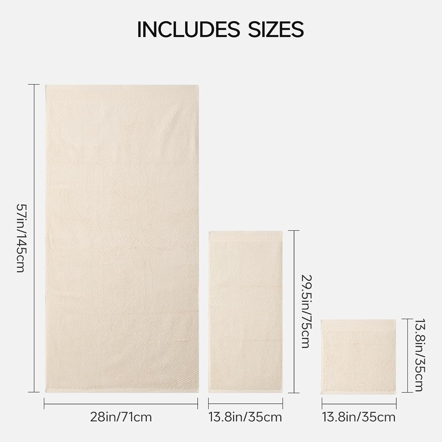 Luxury Bath Towel Set of 8, 100% Cotton Bathroom Towels Set with 2 Bath Towels, 2 Hand Towels, 4 Washcloths, Ultra Soft Highly Absorbent Towels for Bathroom, Gym, Hotel, Spa, Brown