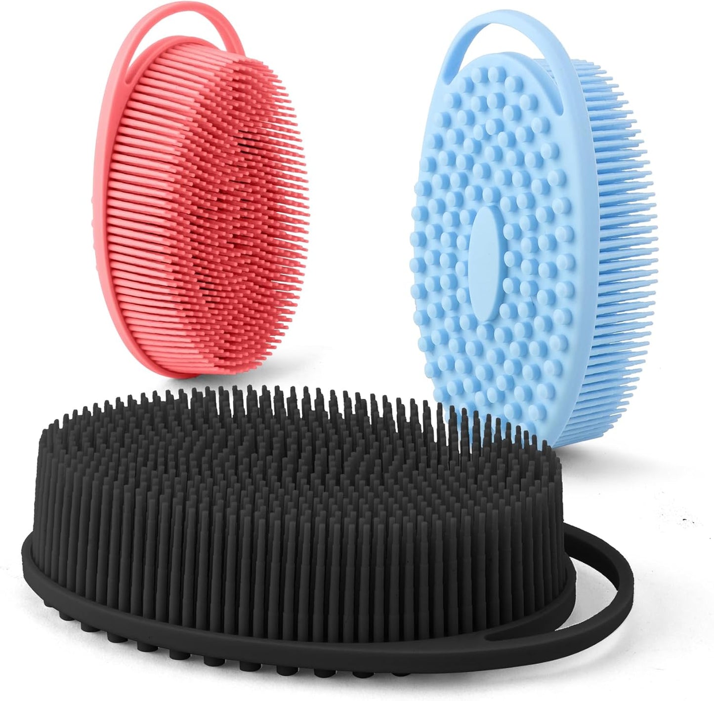Silicone Body Scrubber, Exfoliating Body Scrubber Silicone, 3Pack Soft Loofah Silicone Body Scrubbers for Use in Shower, Shower Scrubber for Body, Silicone Scrubber Men Women for All Skin